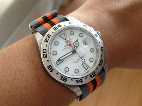 orange strap for rolex explorer ii|rolex explorer 2 nato strap.